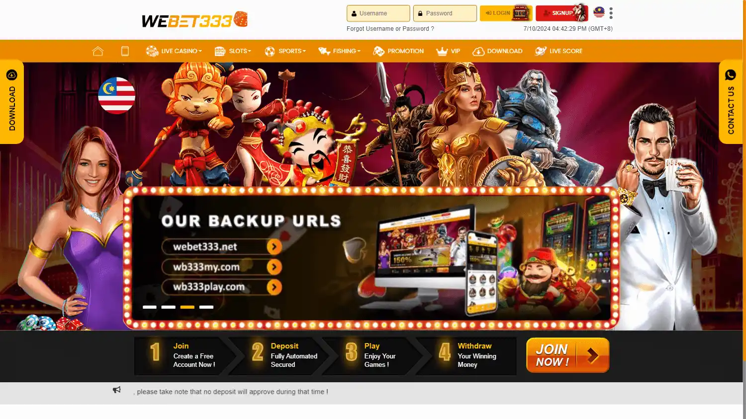 WeBet333 Casino screenshot 1