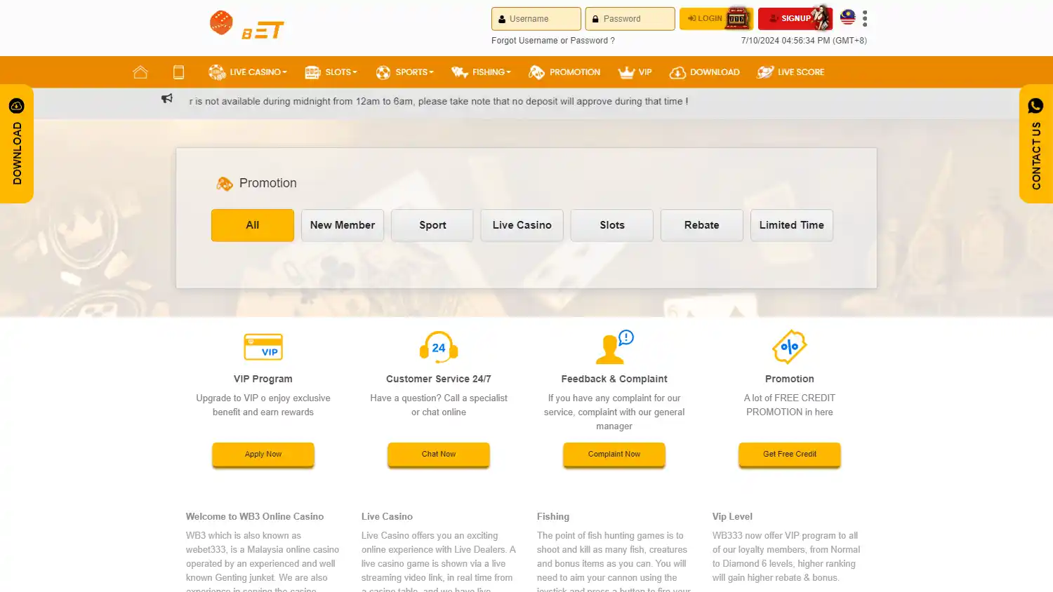 WeBet333 Casino screenshot 2