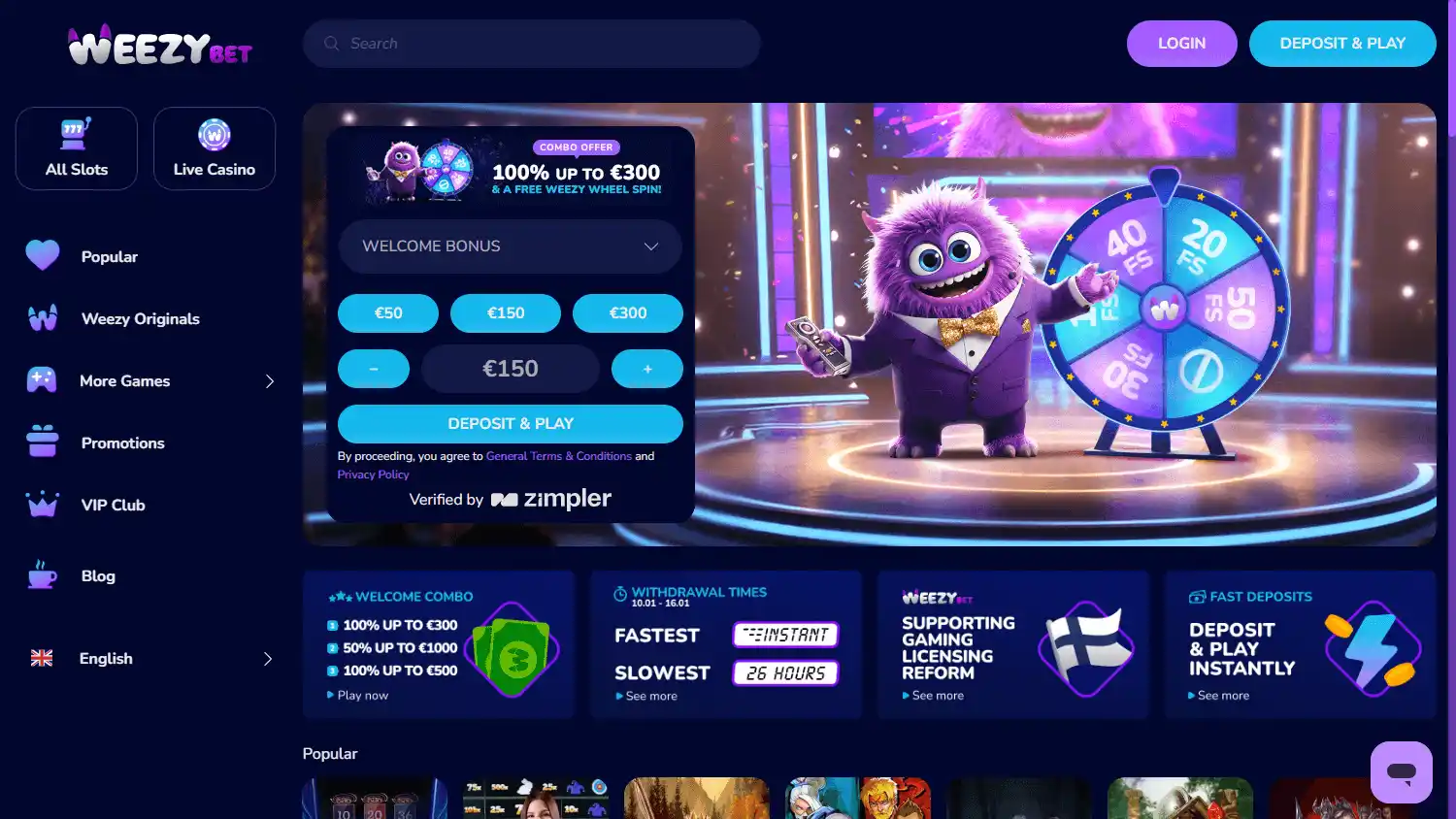WeezyBet Casino screenshot 1