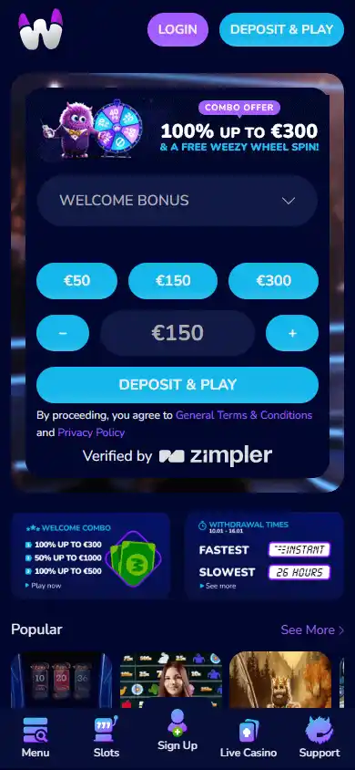 WeezyBet Casino screenshot 4