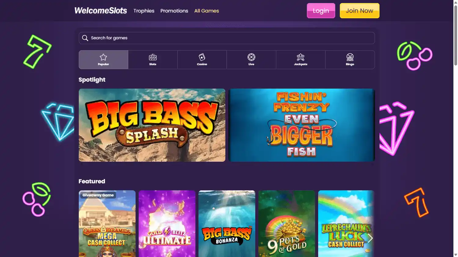 Welcome Slots Casino screenshot 2