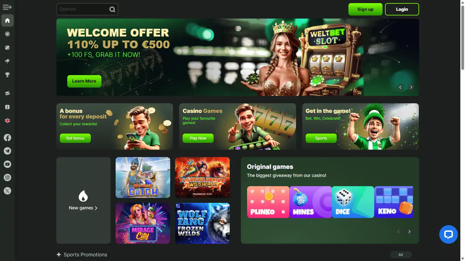 Weltbet Casino screenshot 1