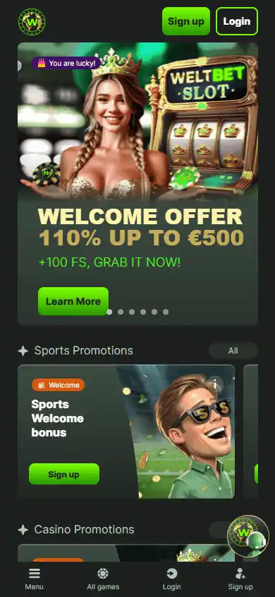 Weltbet Casino screenshot 6