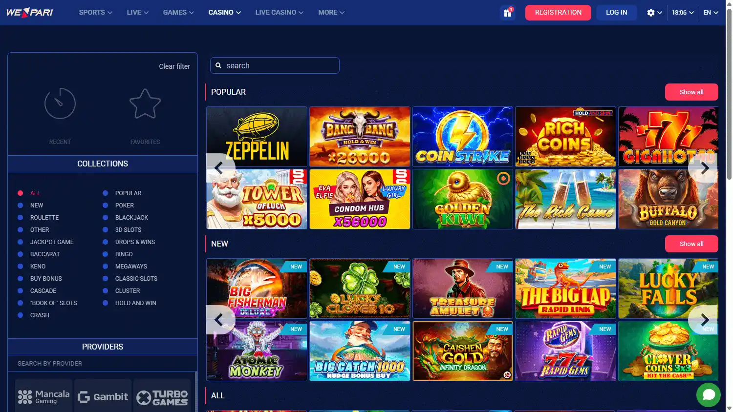 WePari Casino screenshot 2