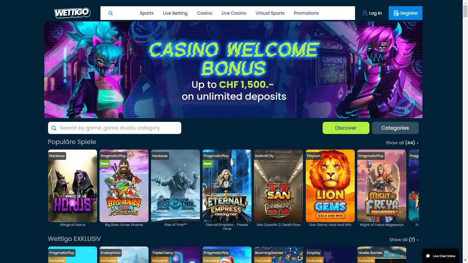 Wettigo Casino screenshot 3