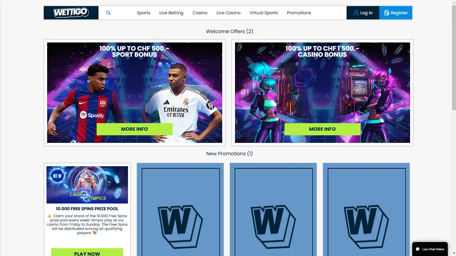 Wettigo Casino screenshot 4