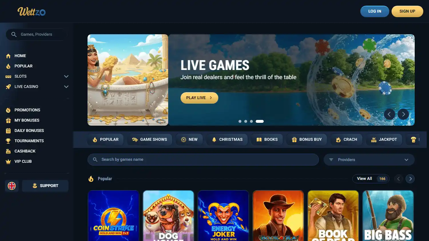 Wettzo Casino screenshot 1