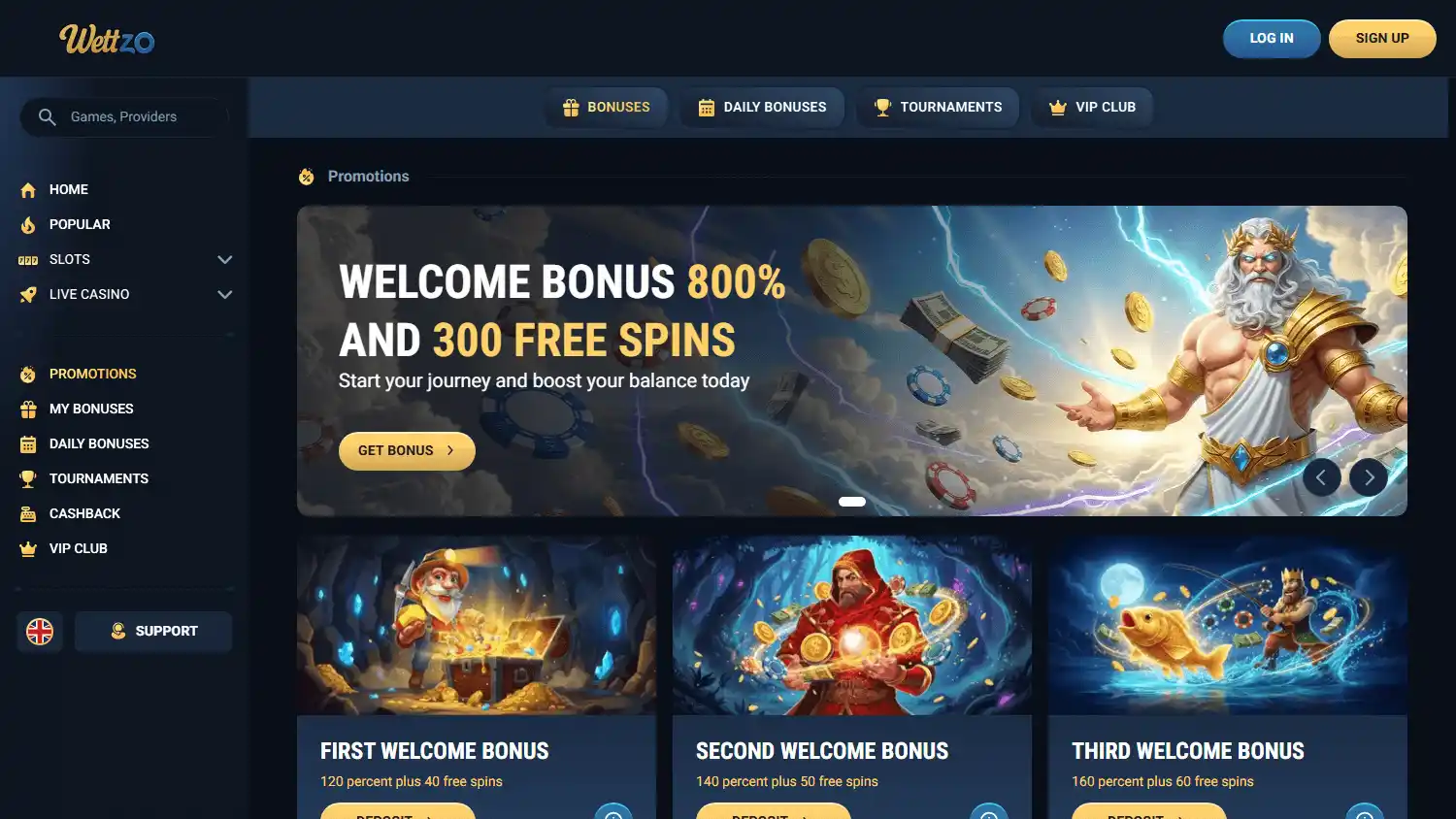 Wettzo Casino screenshot 2