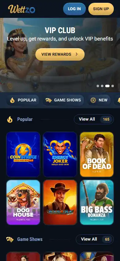 Wettzo Casino screenshot 3