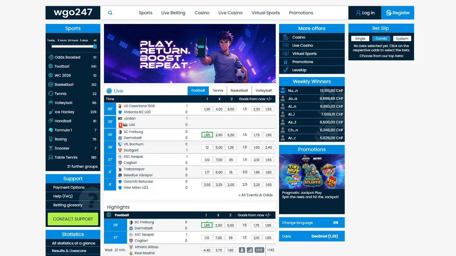 Wgo247 Casino screenshot 1