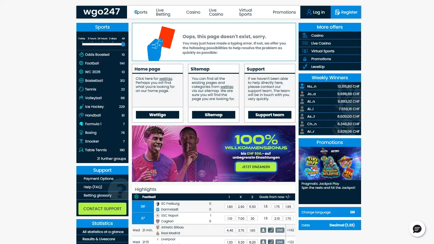 Wgo247 Casino screenshot 2