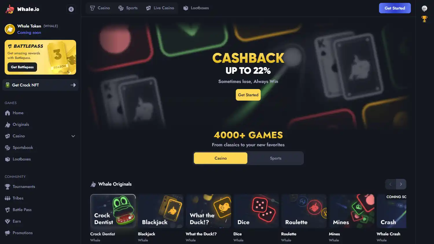 Whale.io Casino screenshot 1