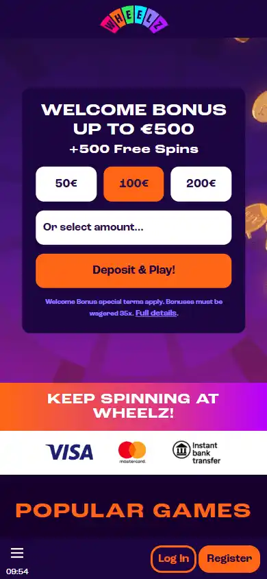 Wheelz Casino screenshot 4