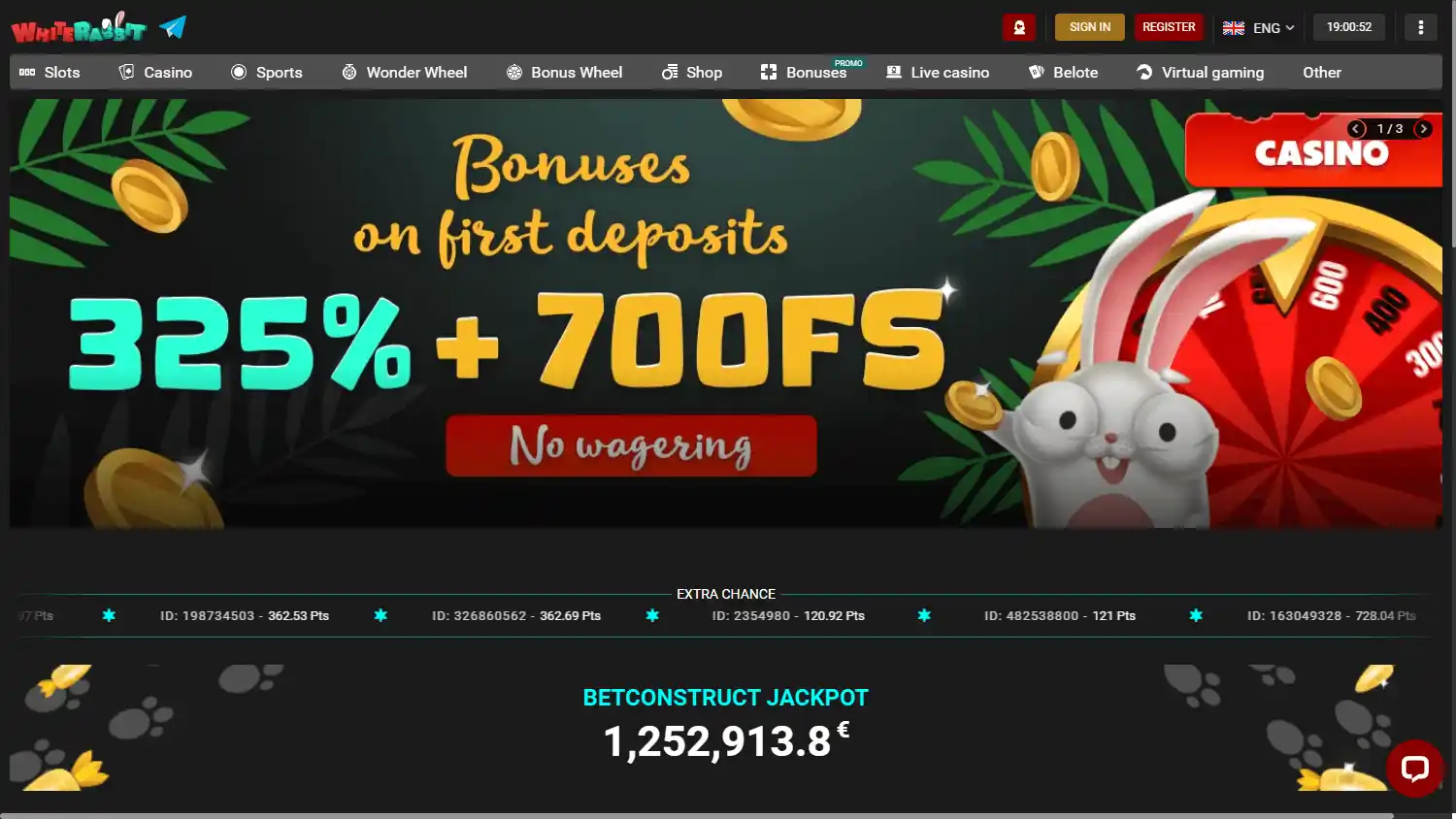 White Rabbit Casino screenshot 1