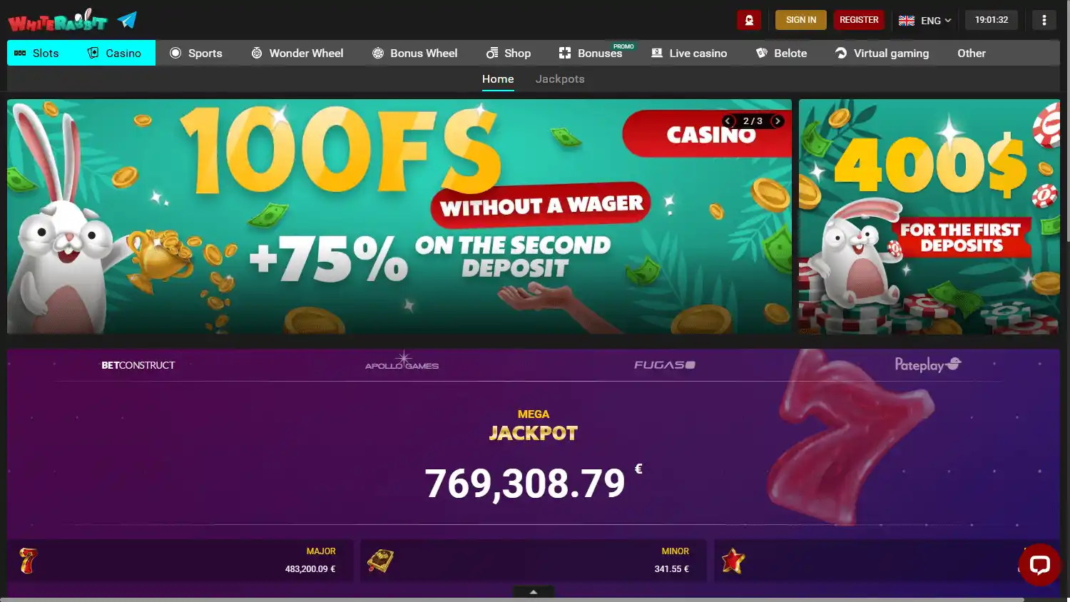 White Rabbit Casino screenshot 2