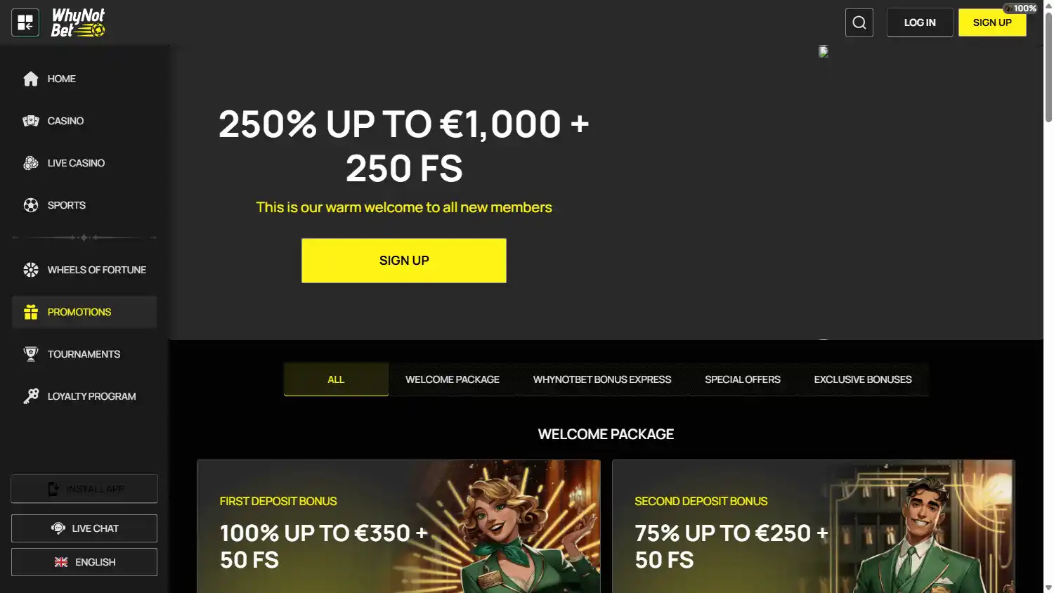 WhyNotBet Casino screenshot 3