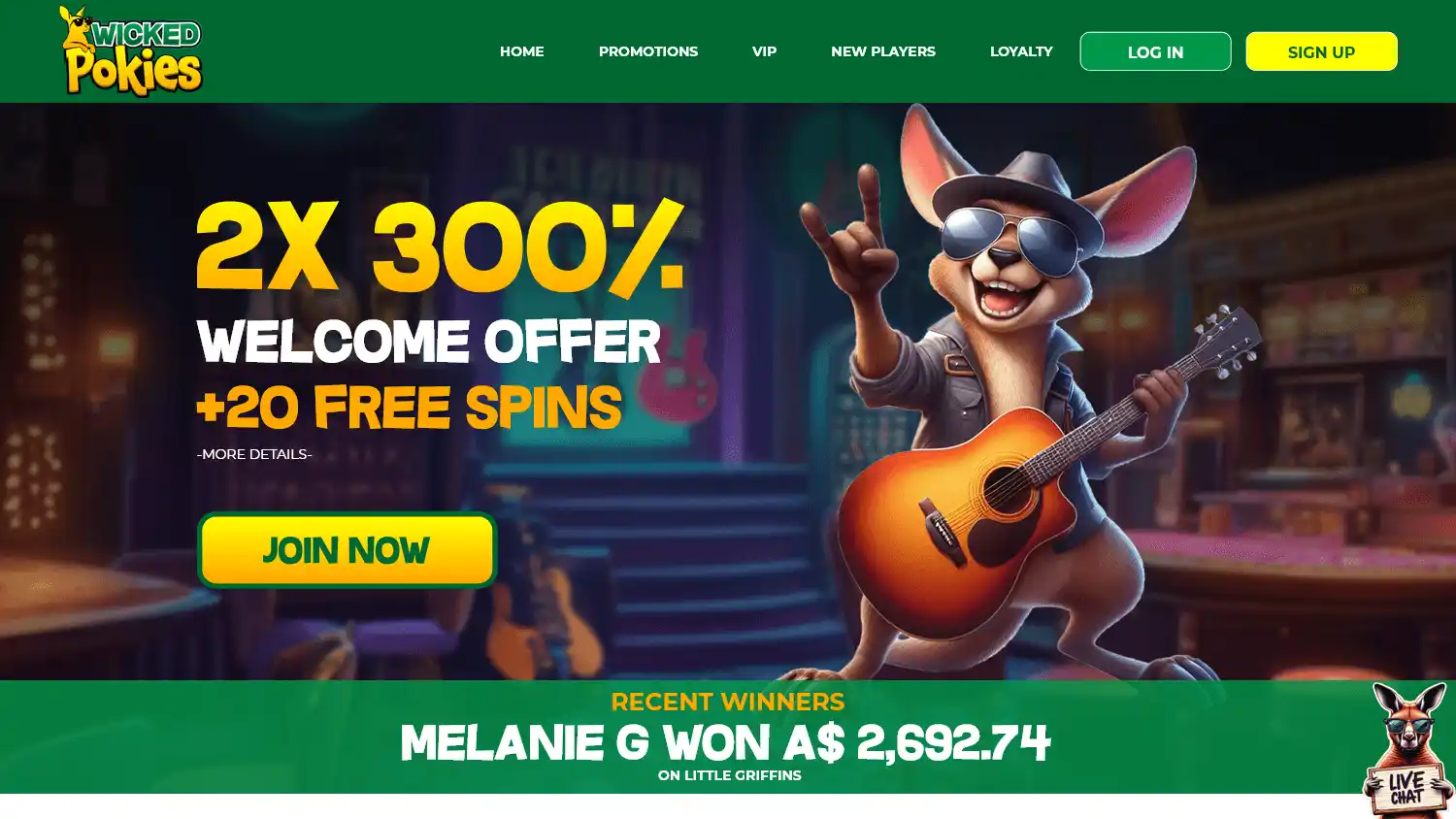 WickedPokies Casino screenshot 1