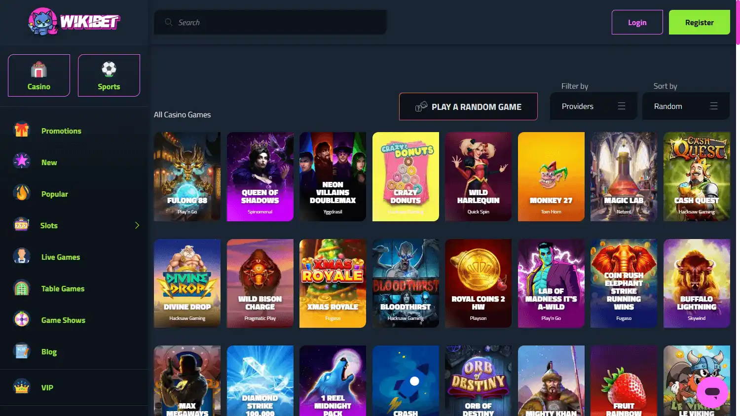 Wikibet Casino screenshot 2