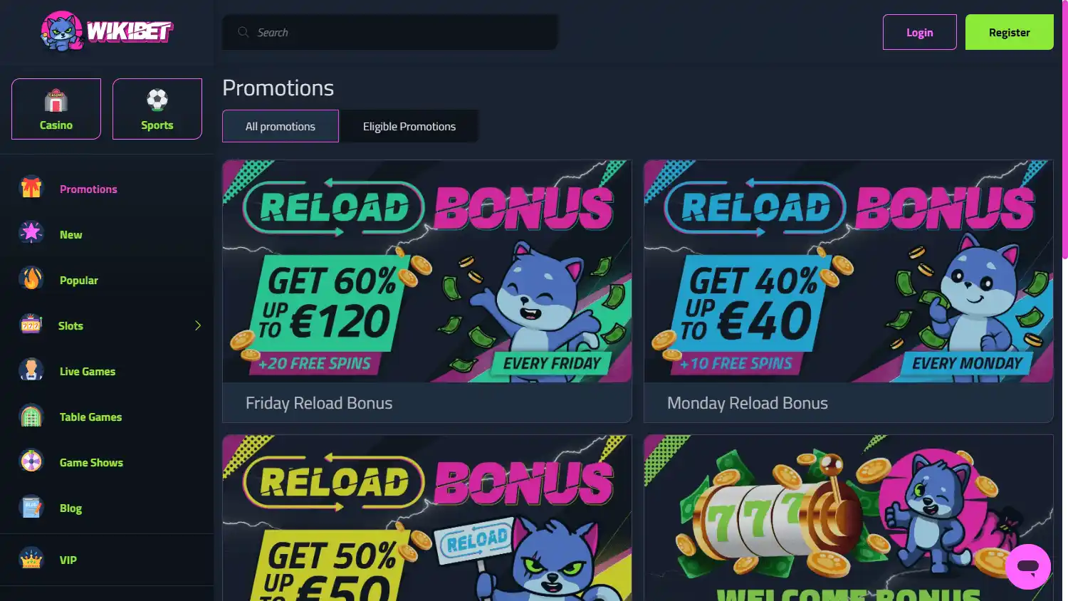 Wikibet Casino screenshot 3