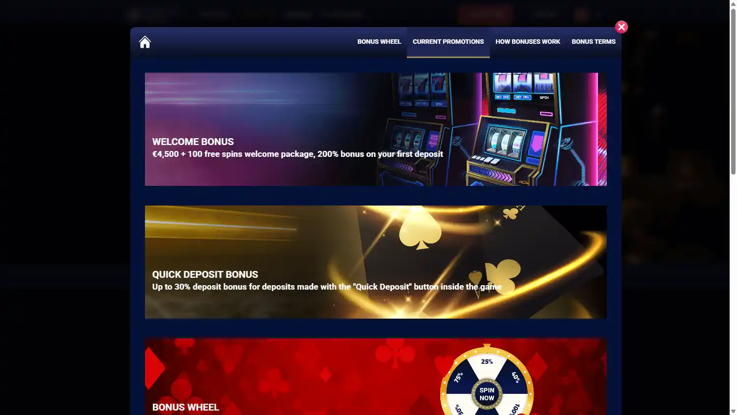 Wild Dice Casino screenshot 2
