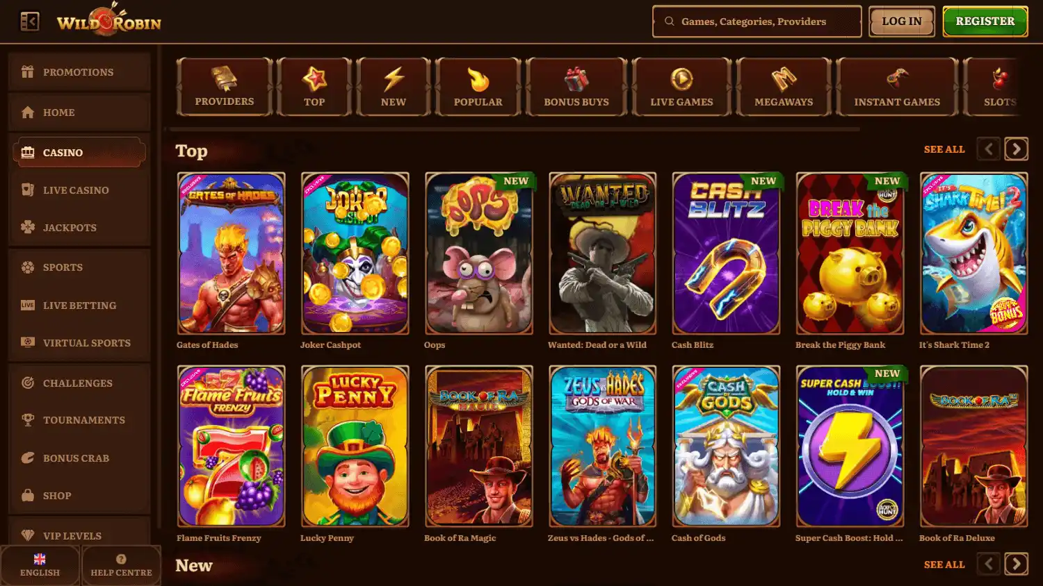 Wild Robin Casino screenshot 3