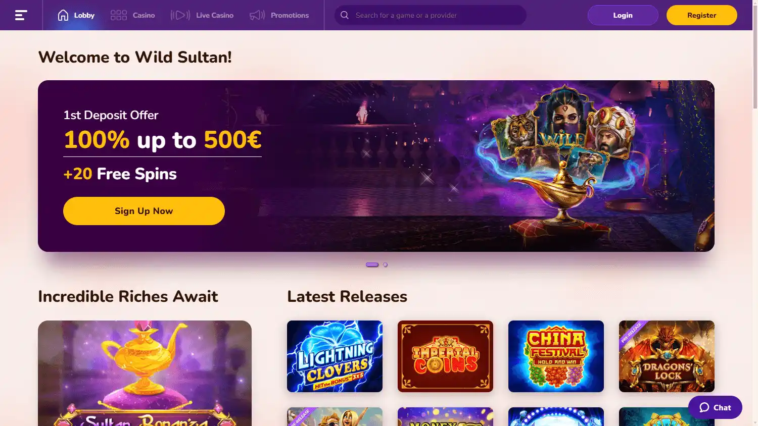 Wild Sultan Casino screenshot 1