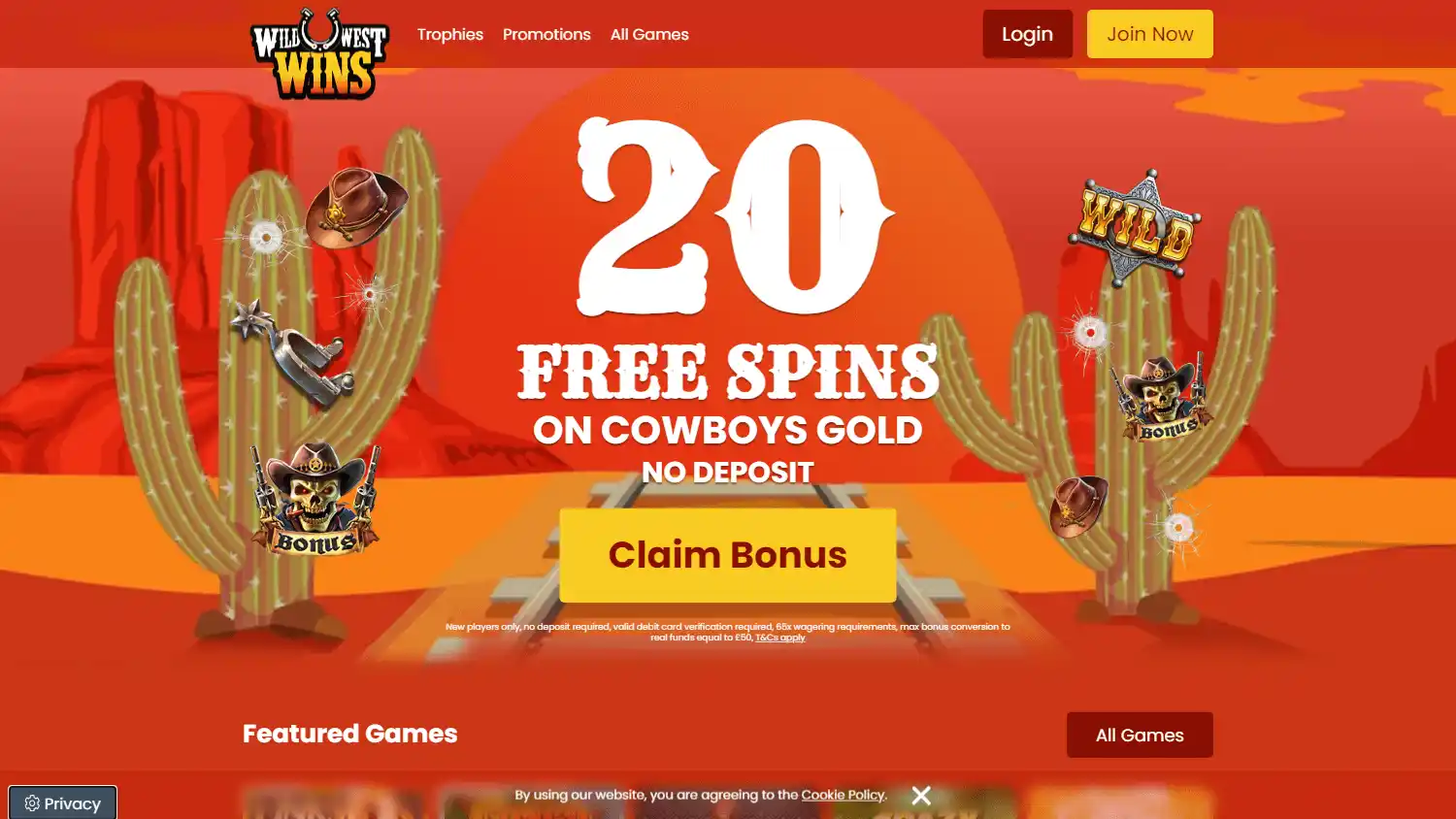 Wild West Wins Casino IE screenshot 2