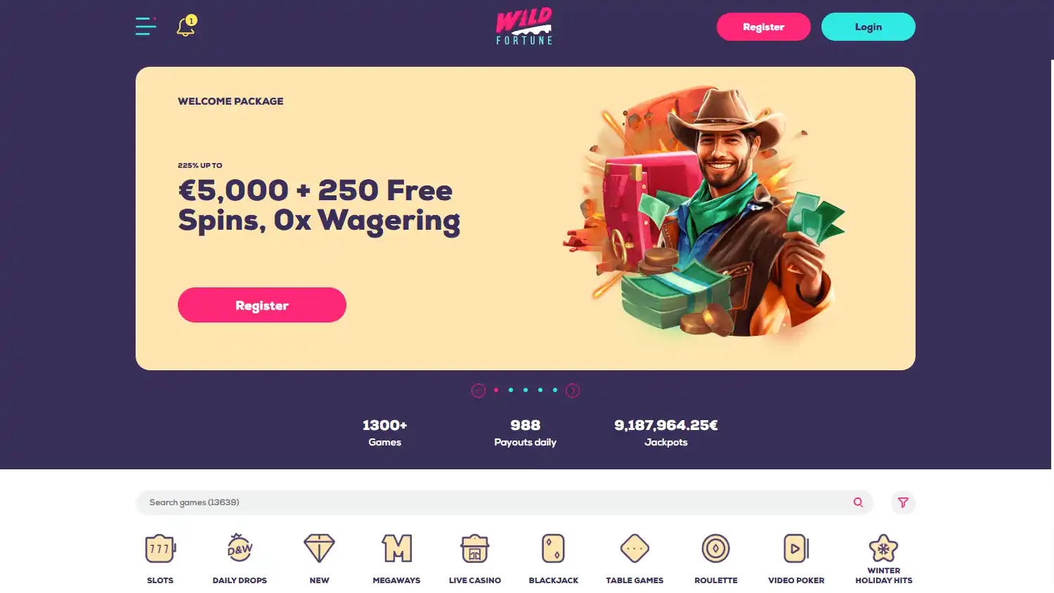 WildFortune.io Casino screenshot 1