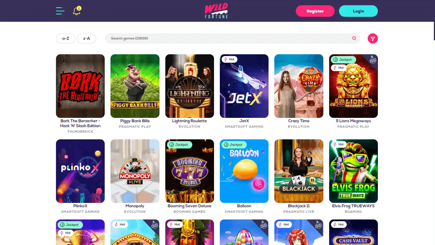 WildFortune.io Casino screenshot 2