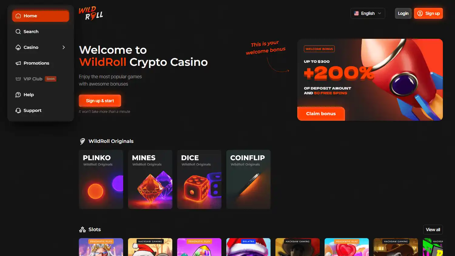 WildRoll Casino screenshot 1