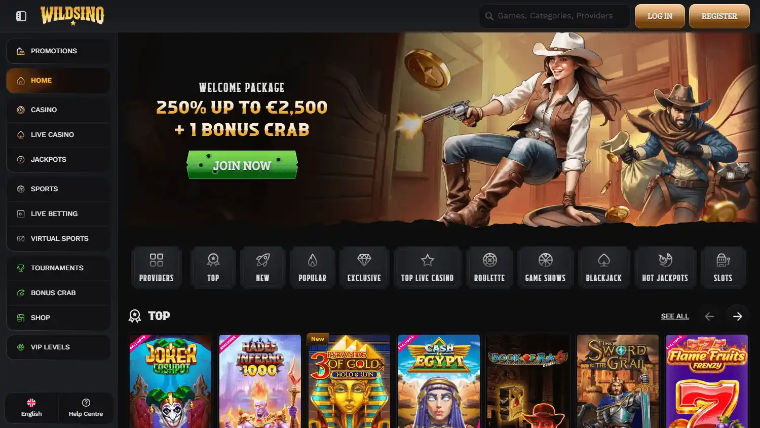 Wildsino Casino screenshot 1