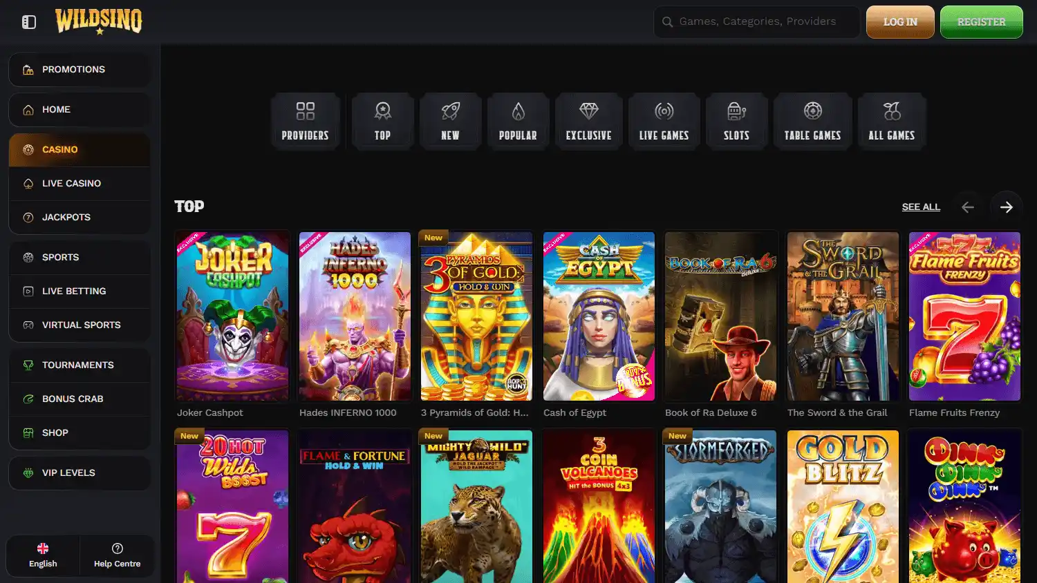 Wildsino Casino screenshot 2