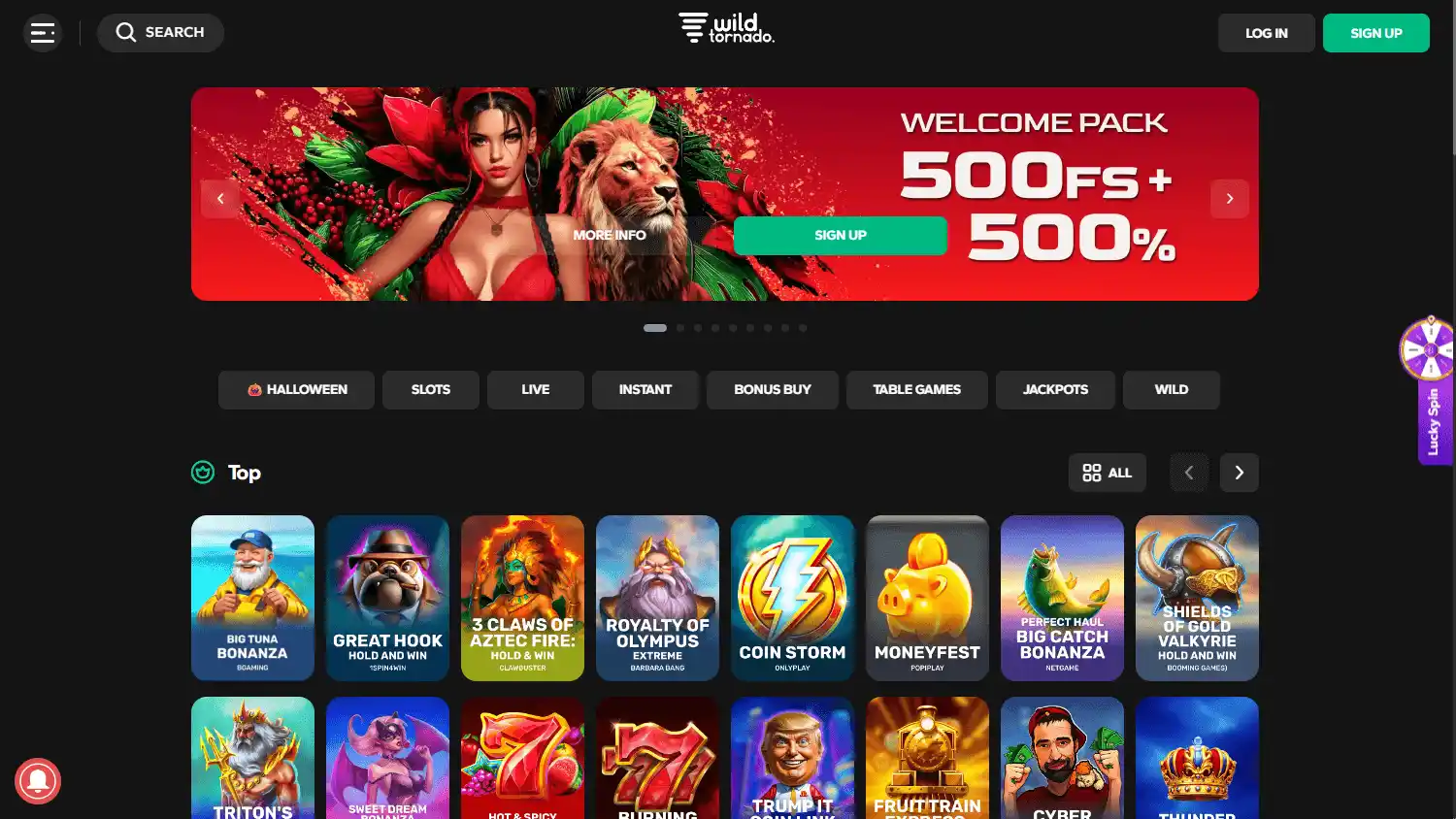 WildTornado Casino screenshot 1