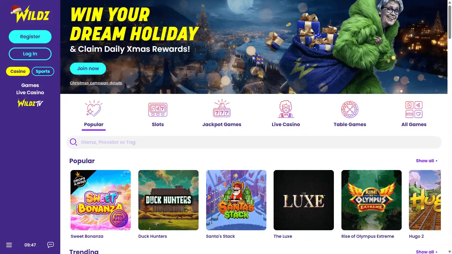 Wildz Casino screenshot 2