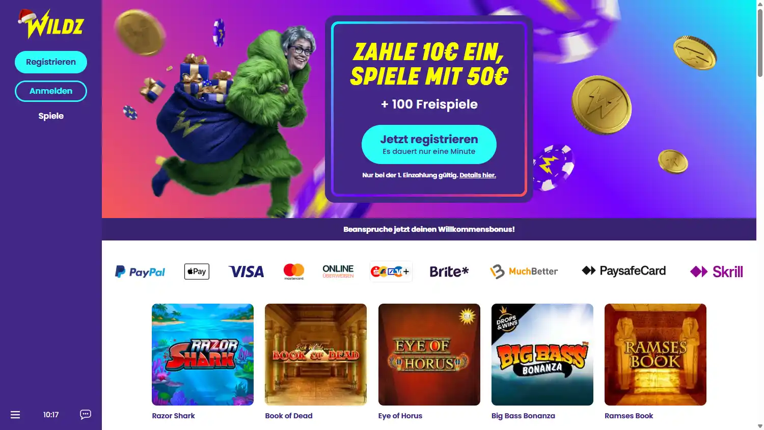 Wildz Casino DE screenshot 1