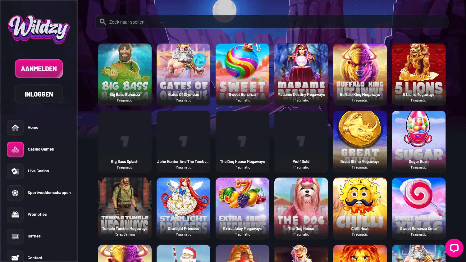 Wildzy.io Casino screenshot 2