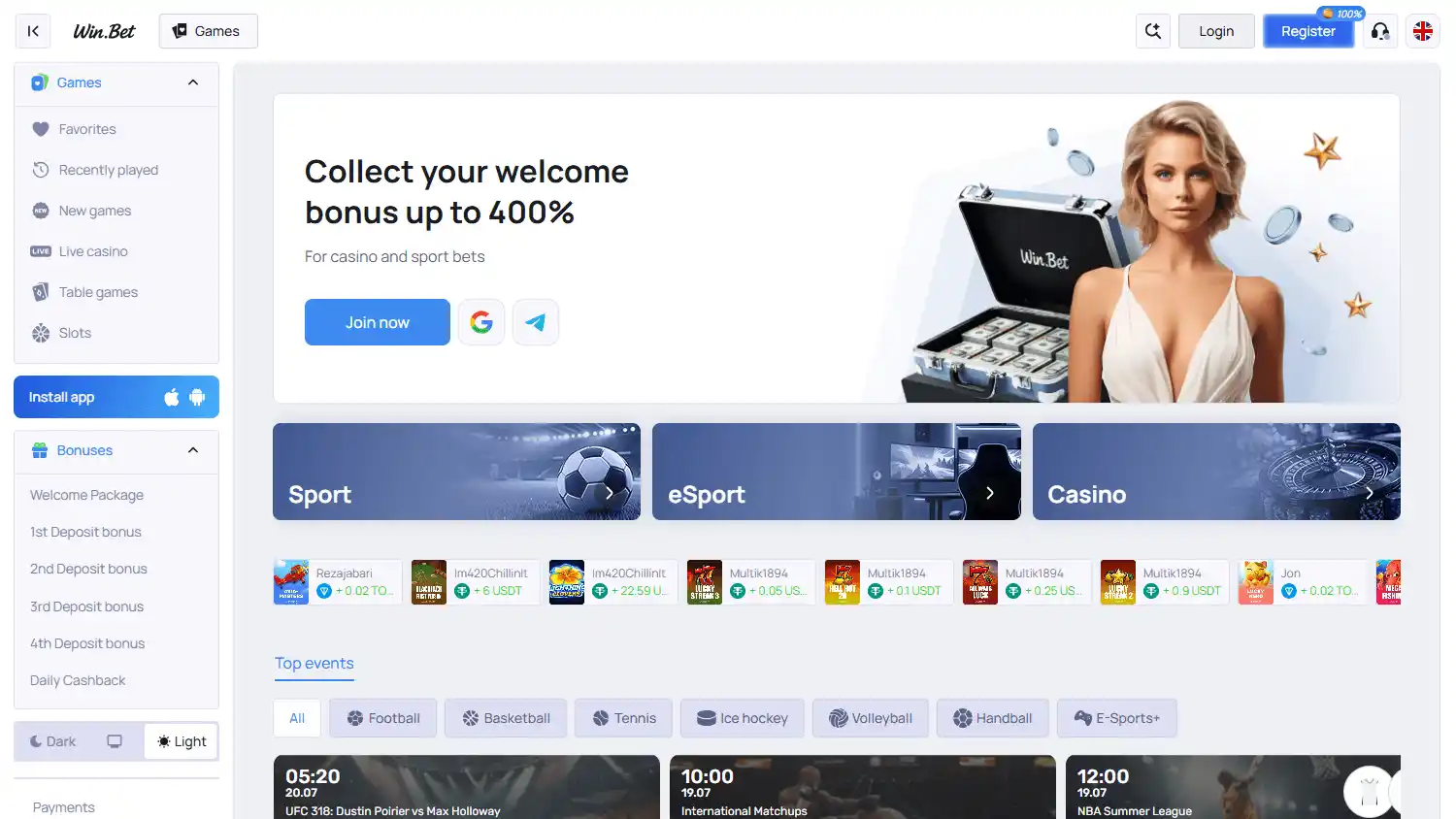 Win.Bet Casino screenshot 1