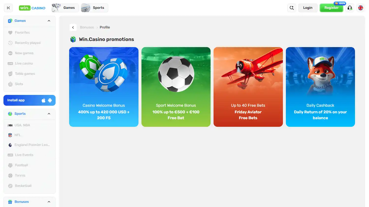 Win Casino screenshot 3
