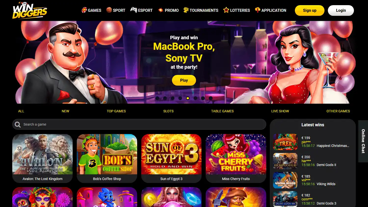 Win Diggers Casino screenshot 1