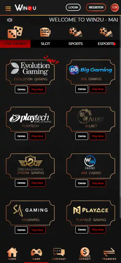 Win2U Casino screenshot 5