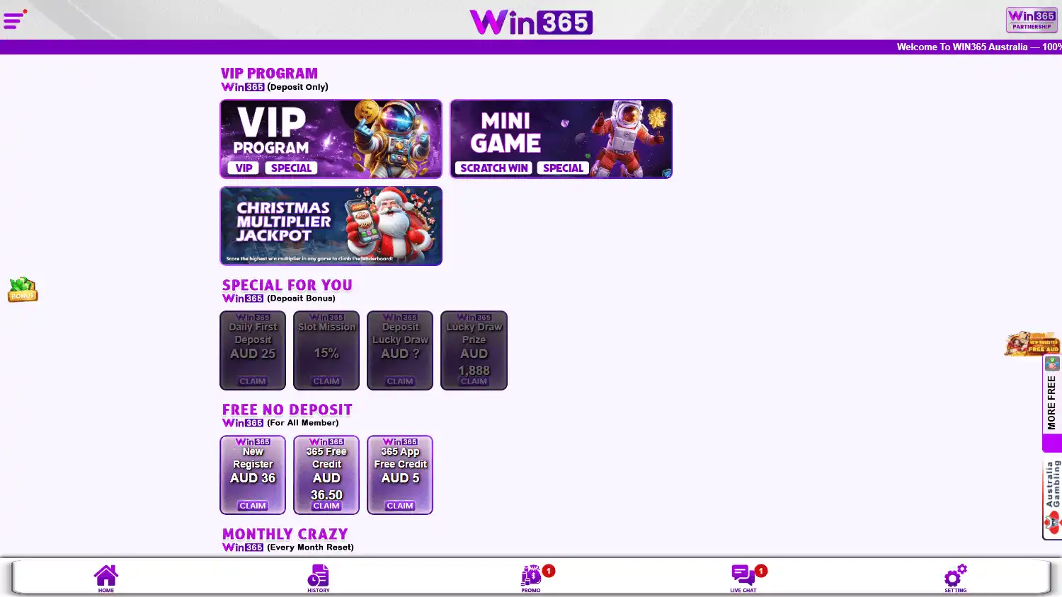 Win365 Casino screenshot 2