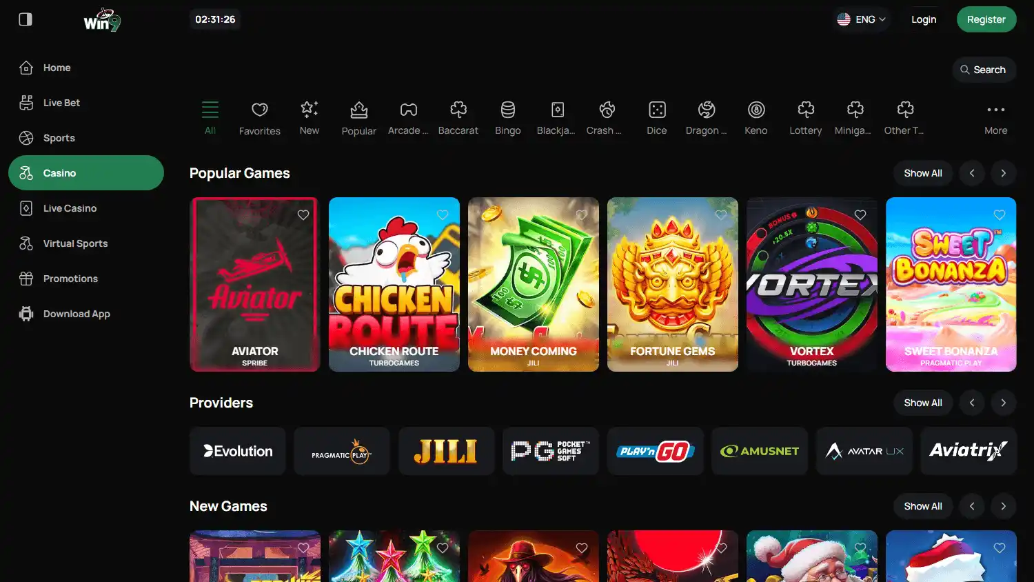Win9pak Casino screenshot 2