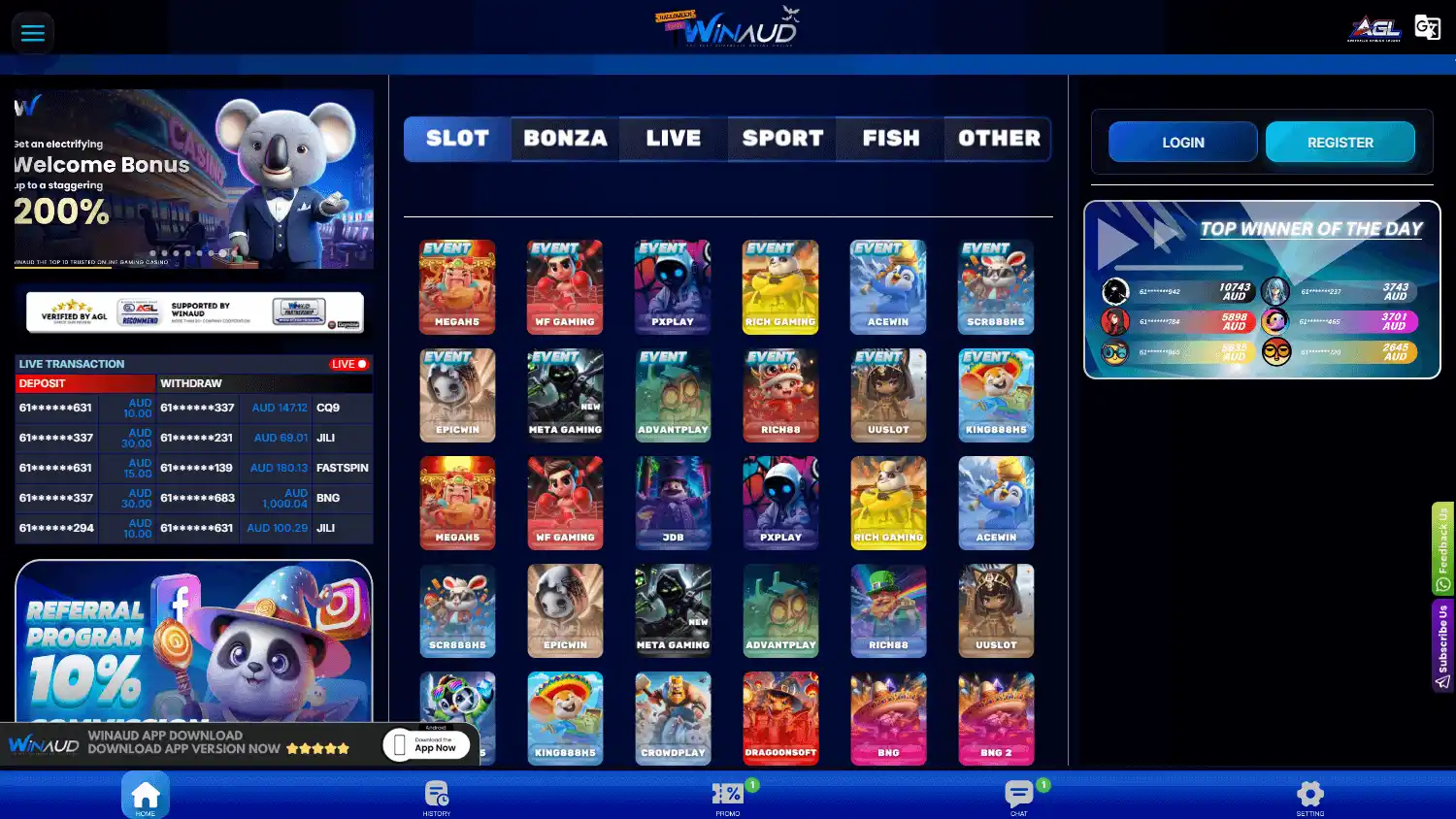 WinAud Casino screenshot 1