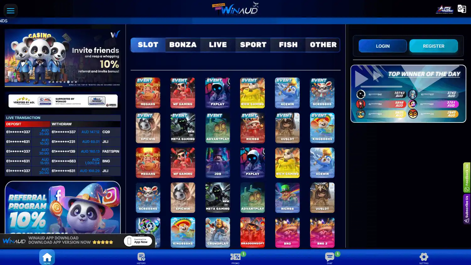 WinAud Casino screenshot 2
