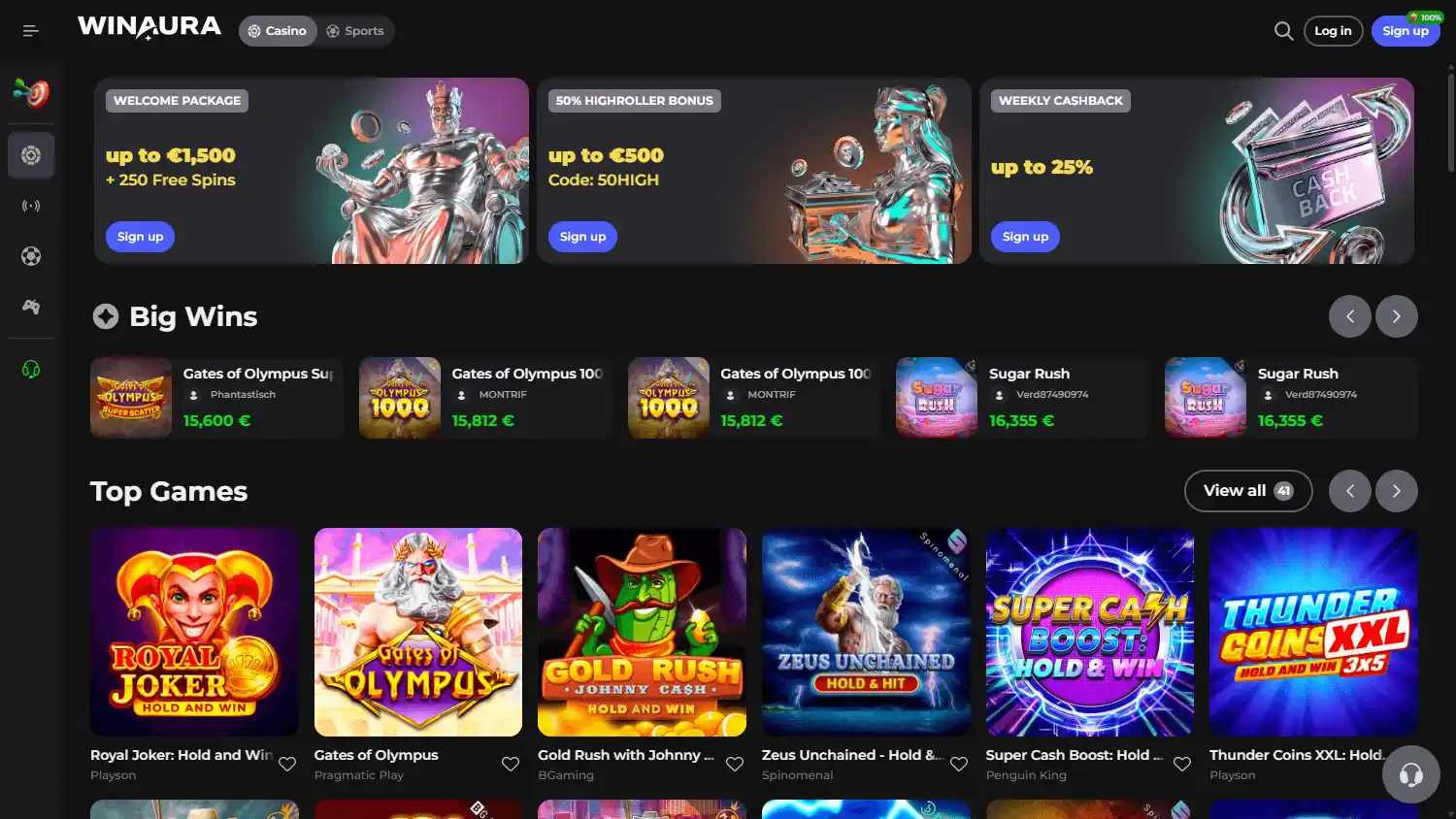 Winaura Casino screenshot 1