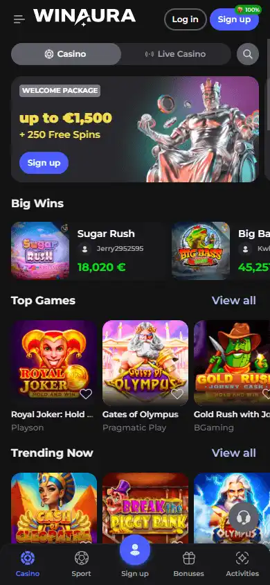 Winaura Casino screenshot 4