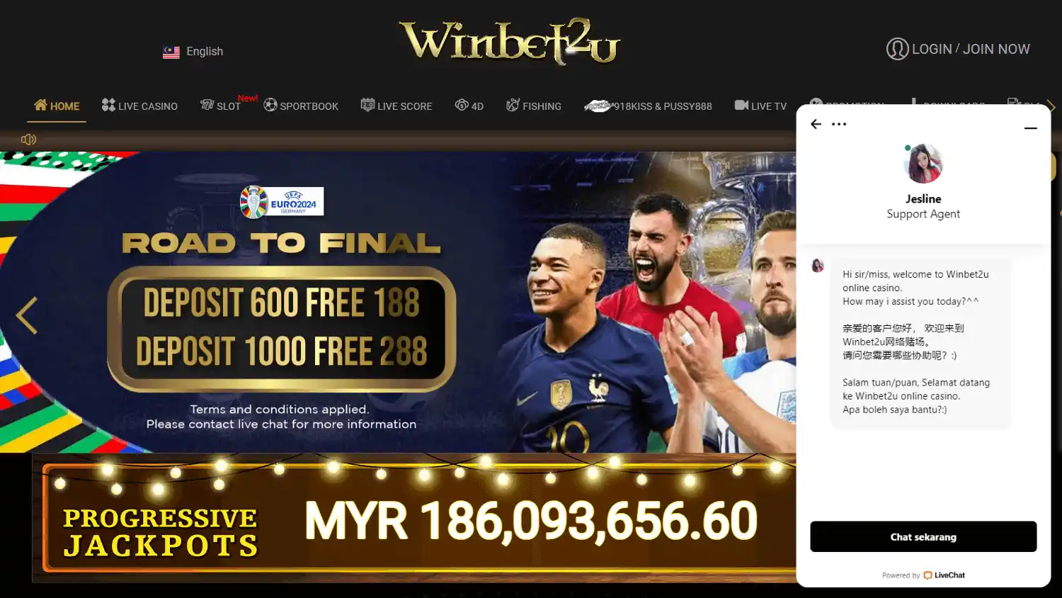 WINBET2U Casino screenshot 2