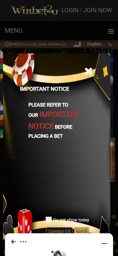 WINBET2U Casino screenshot 4