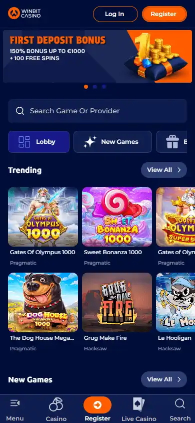 Winbit Casino screenshot 4