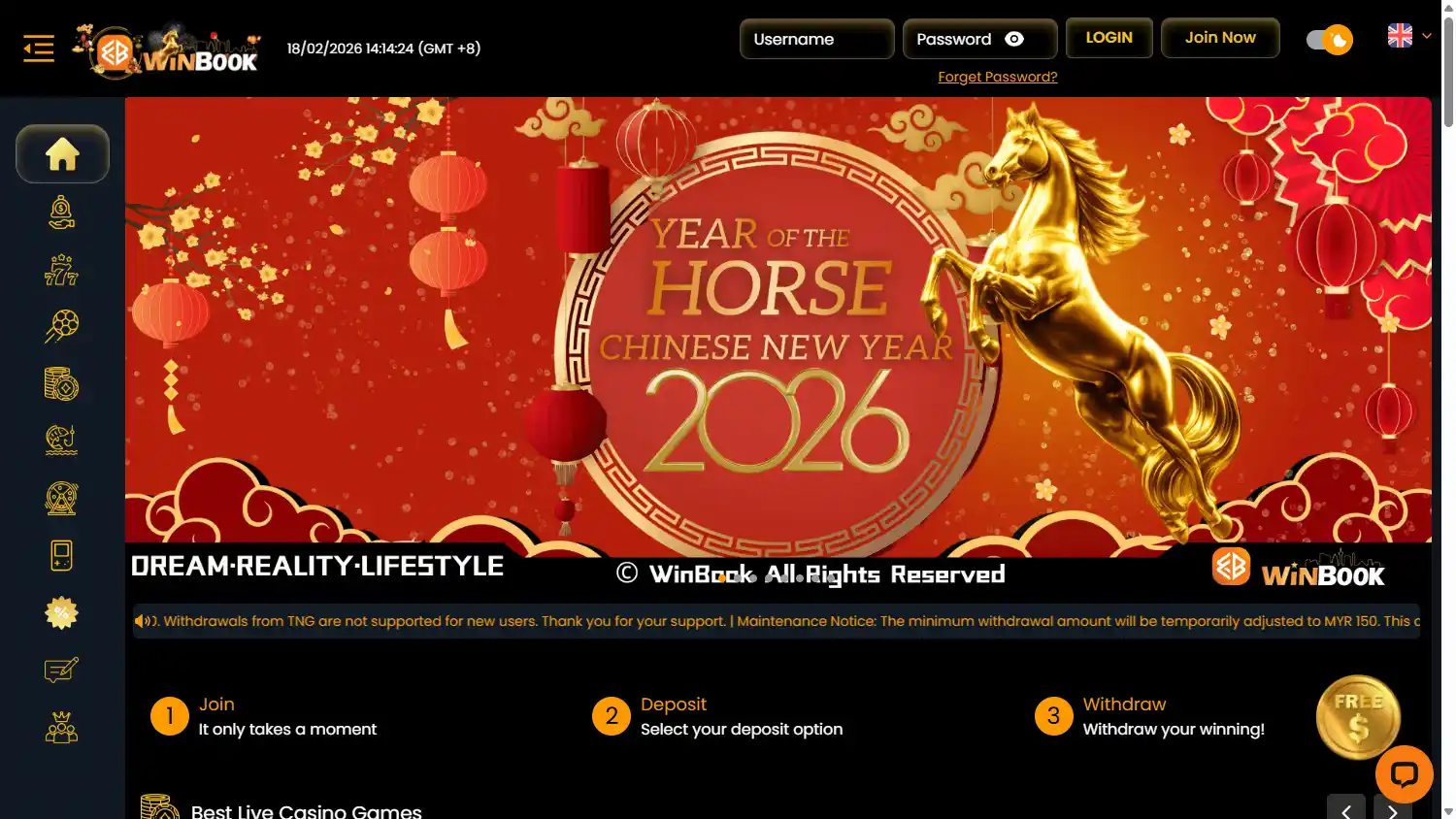 Winbook Casino screenshot 1